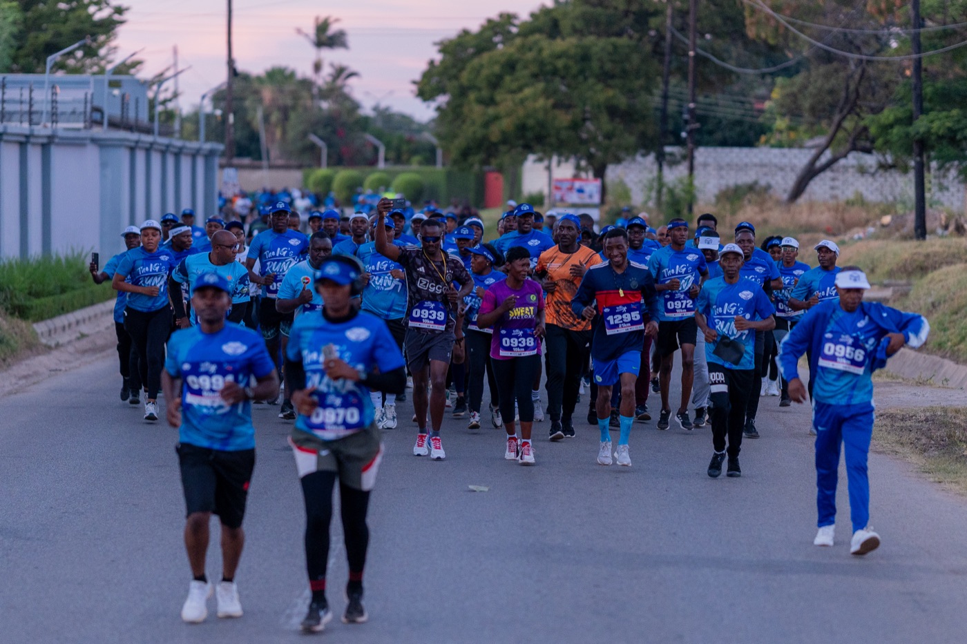 Runners setting off at dawn